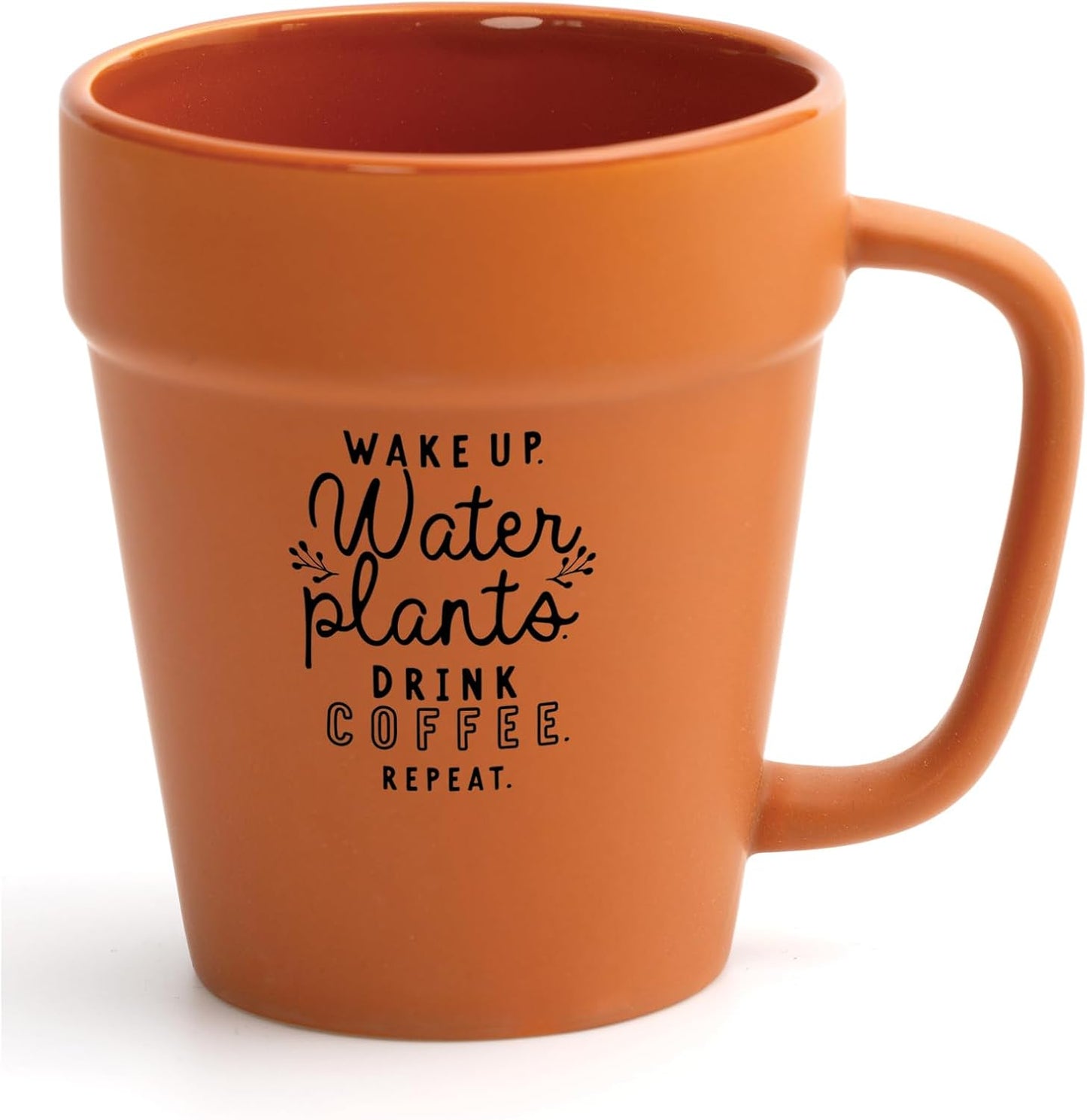 Dexsa Wake Up. Water Plants Designer Flower Pot Mug, 14oz