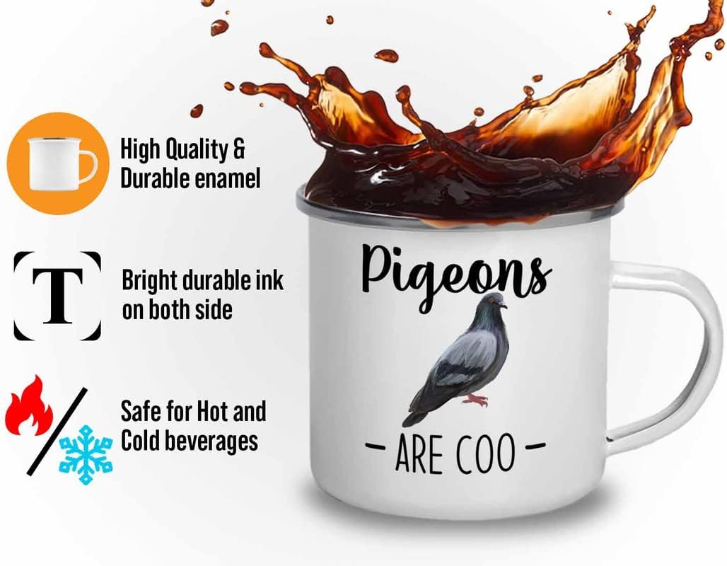 Bird Lover Camper Mug 12oz - Pgeons are coo - Hummingbird Nest Cage Parrot Dad Gardening Outdoor Birdwatcher Feeder