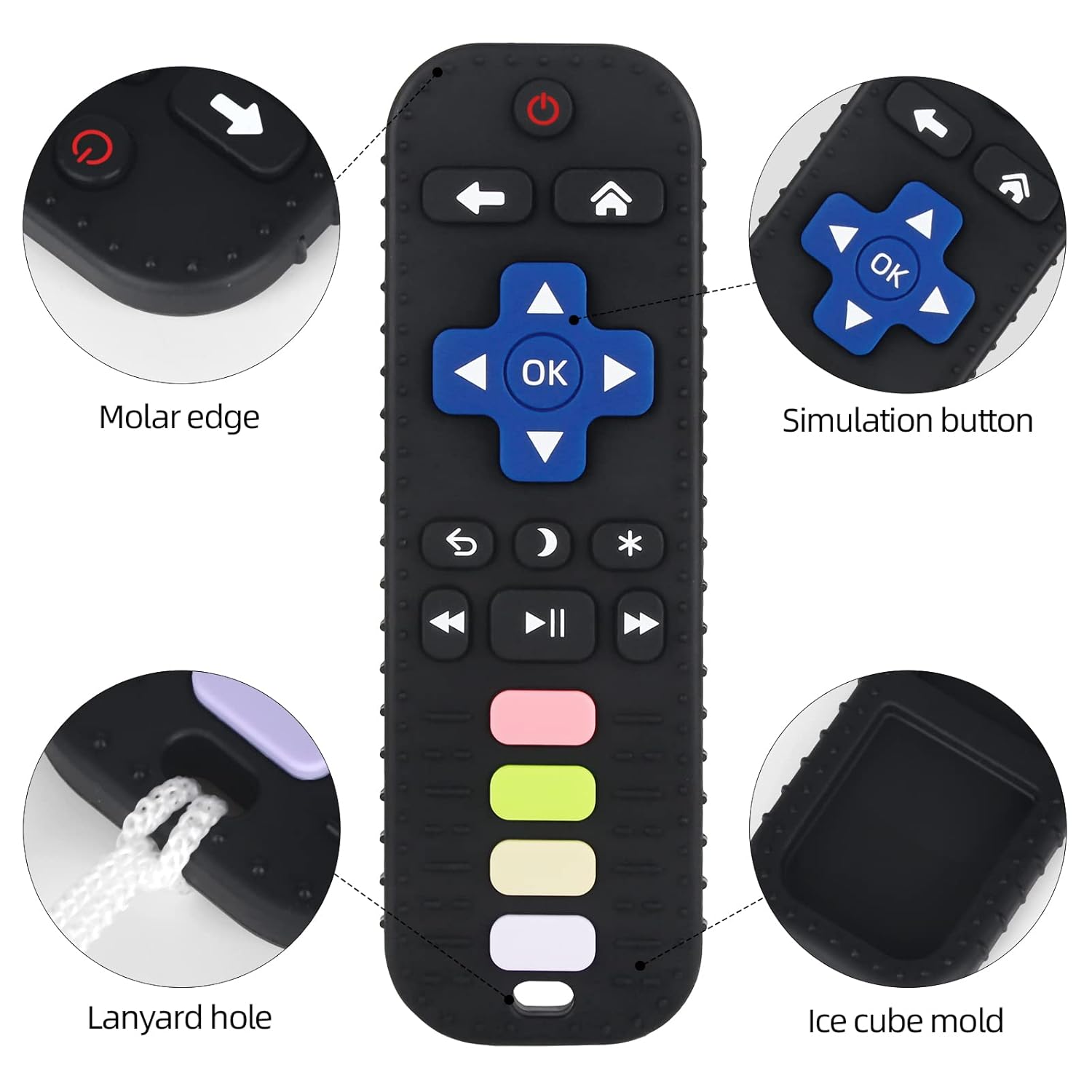 Chuya Baby Teether Toy Chew Toys for Babies 3-24 Months TV Remote Cont