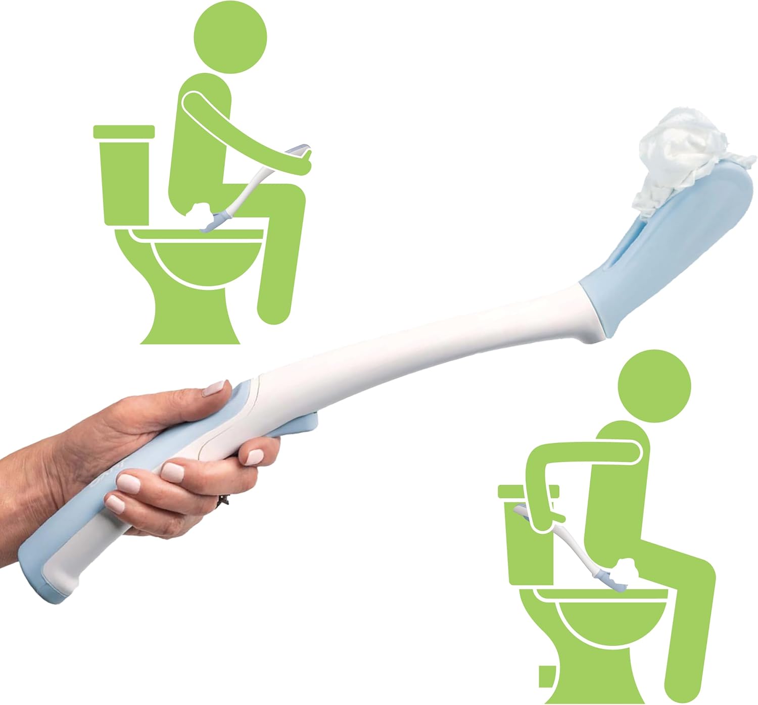 Juvo Toilet Aid - Personal Bottom Wiping Tool, Bathroom Mobility Aid f