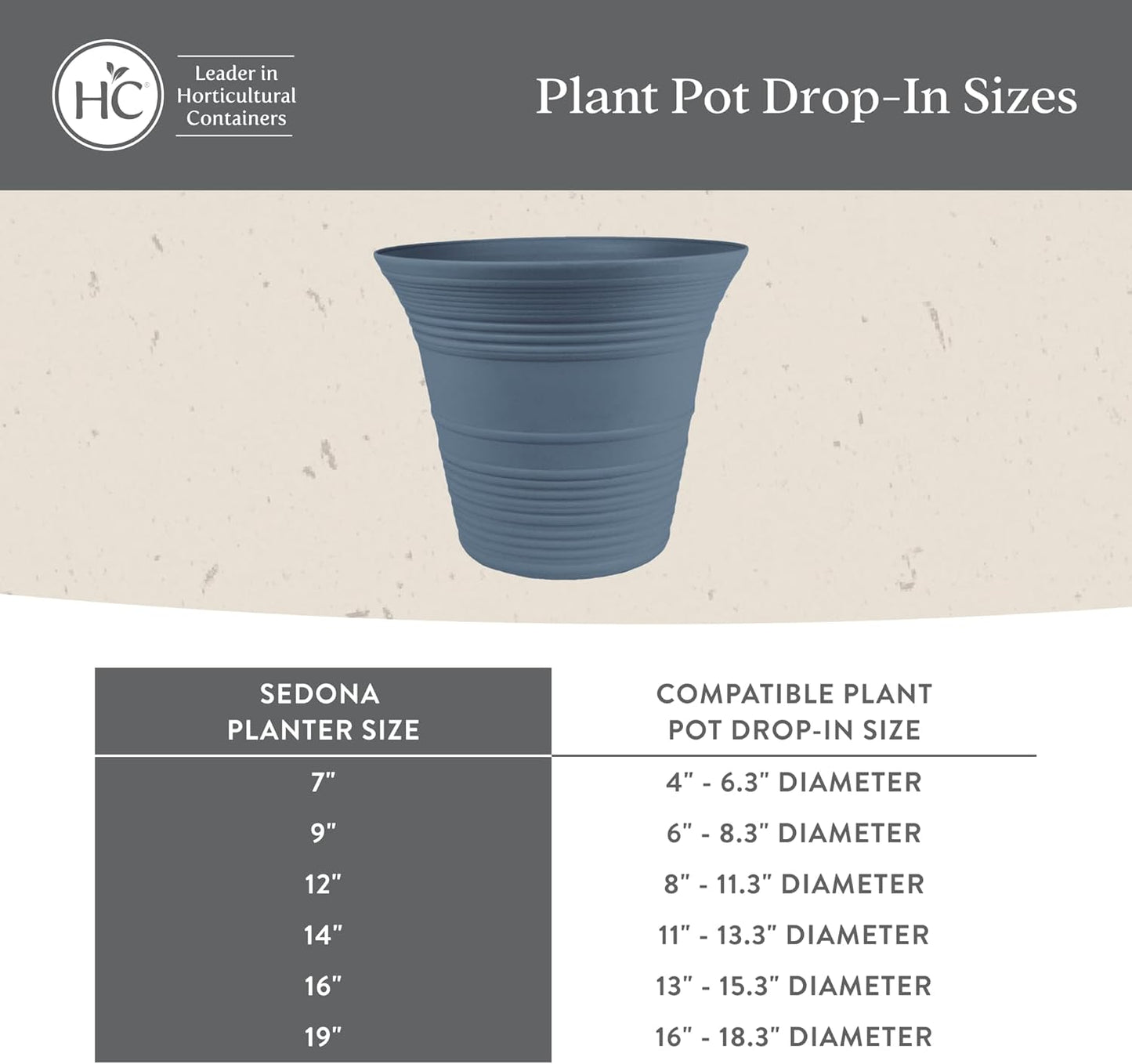 The HC Companies 14 Inch Sedona Round Self Watering Planter Pots, Ligh