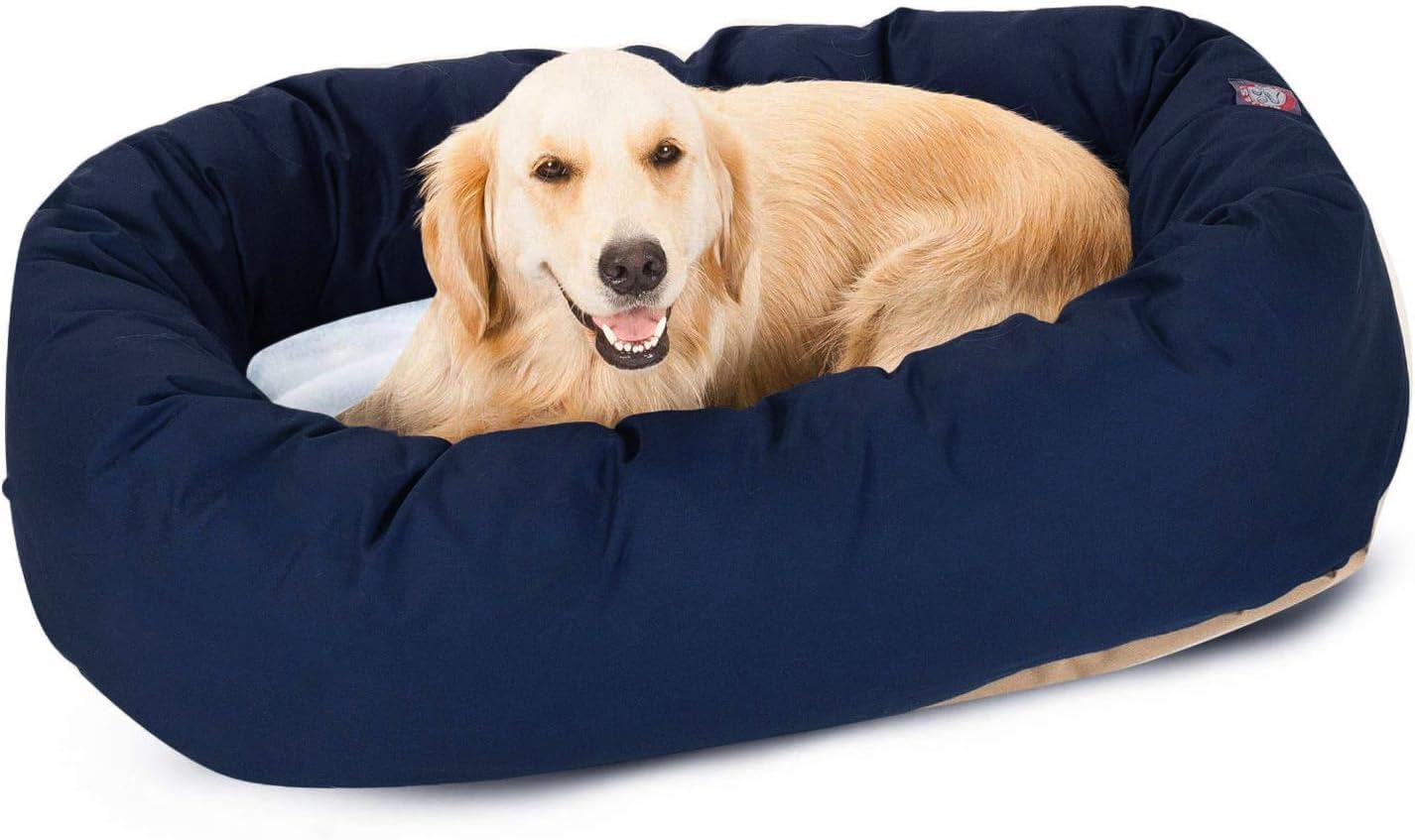 Majestic Pet 40 Inch Poly-Cotton Sherpa Calming Dog Bed Washable – Coz