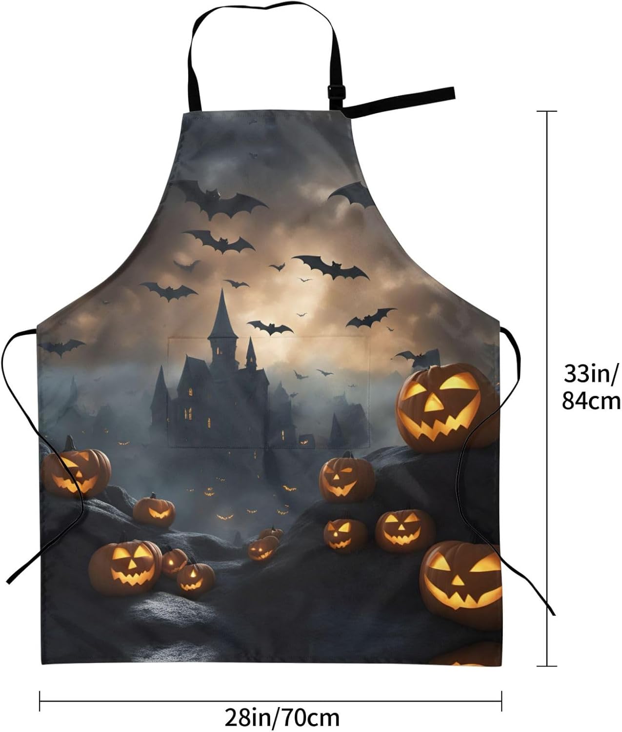 Halloween Flying Bats 3 print Waterproof chef's apron with pocket apro
