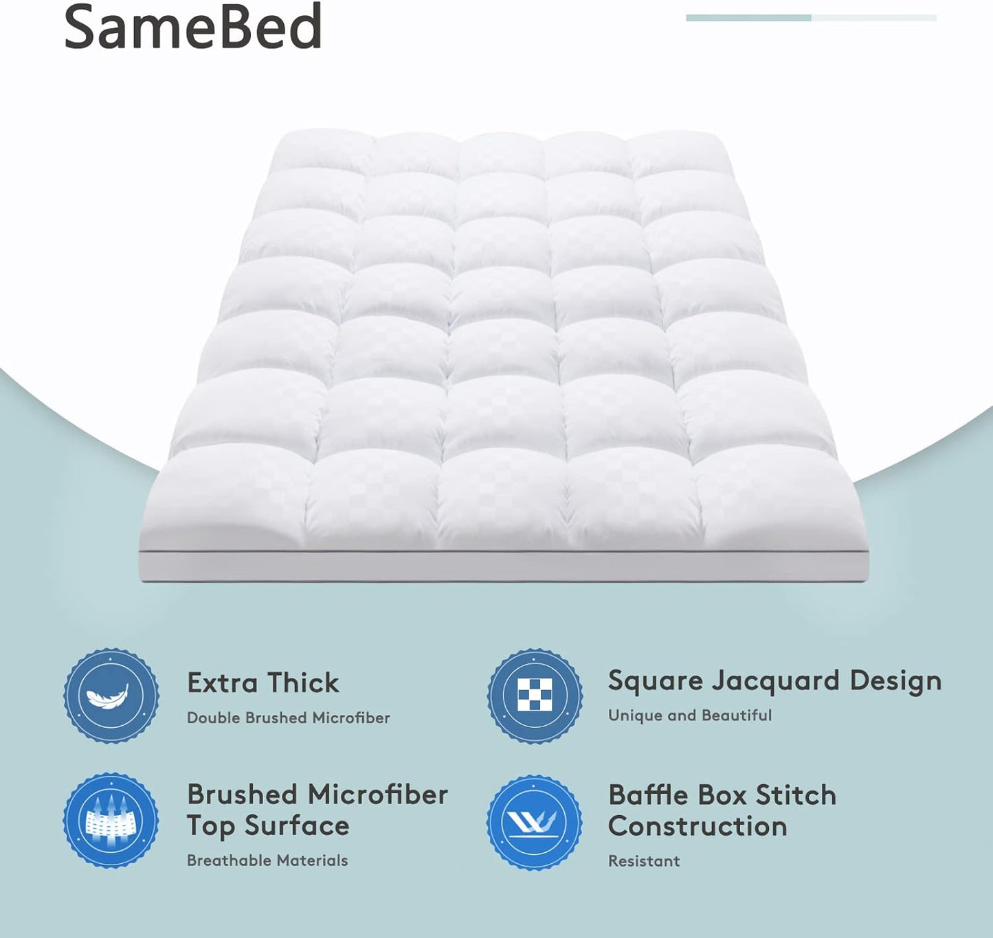 Mattress Topper Queen,Extra Thick Mattress Pad Cover for Back Pain,Coo