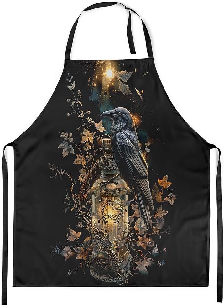 Erosebridal Women Halloween Decor Apron Pumpkin Lantern Waterproof Apr
