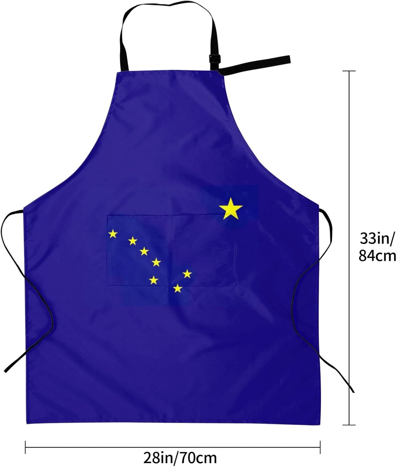 Alaska state flag print Waterproof apron with pocket adjustable cooking apron for adult kitchen bibs to bake