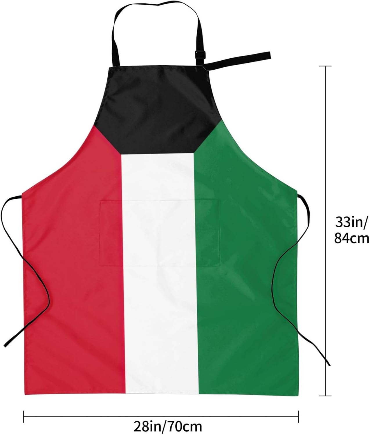 YANYU Kuwaiti flag Print 28x33 In Kitchen Apron Stylish Chef Apron with Pockets for Cooking Baking Painting