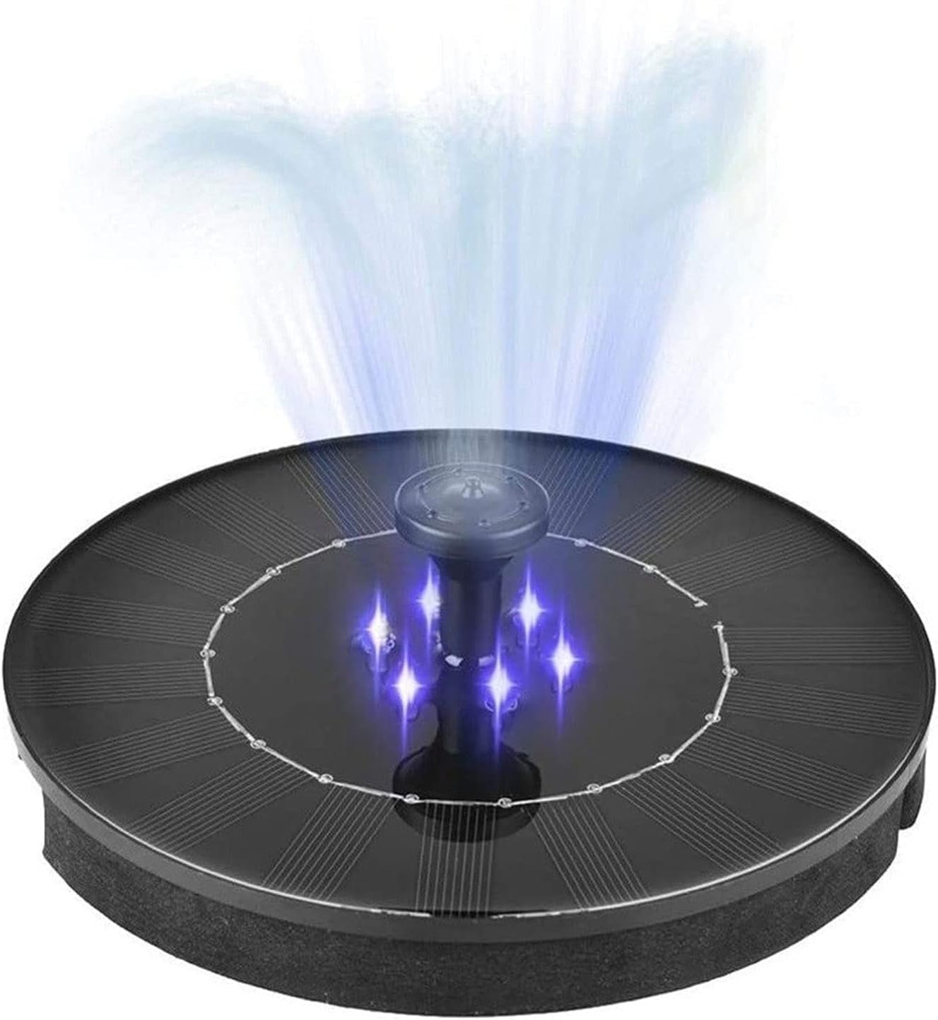 Solar Fountain Solar Fountain 2W Solar Powered Fountain Pump with LED Lights Solar Water Pump Floating Fountain Solar Bird Bath Fountain for Bird Bath Pond Outdoor Aquarium and Garden