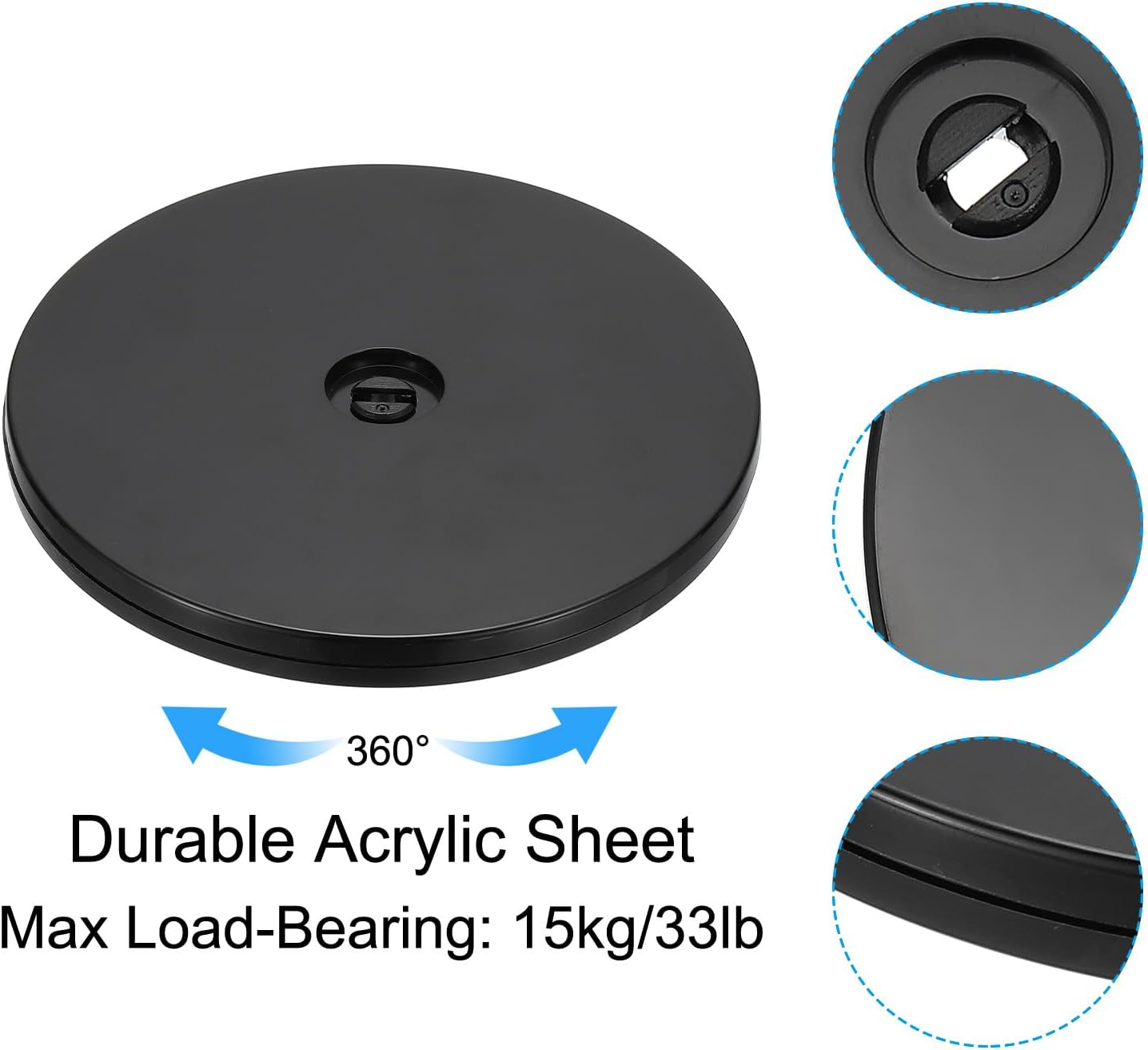 PATIKIL 6 Inch Heavy Rotating Swivel Stand, 360˚ Rotation Lazy Susan Turntable with Steel Ball Bearings for Model Base Rotating Plants TV Computers Monitors, Black