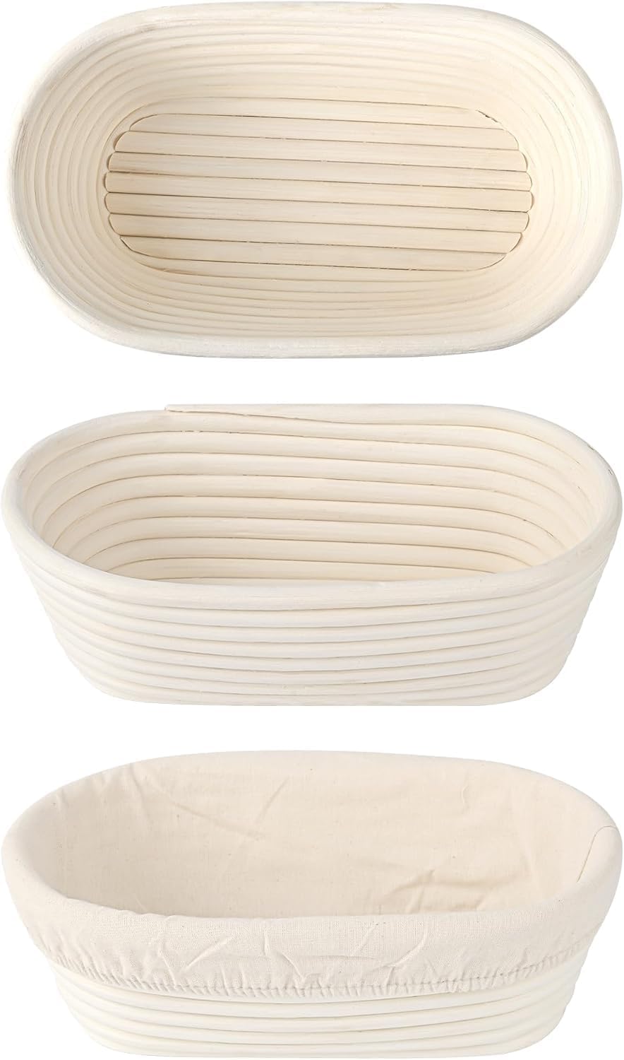 "Saint Germain Bakery Premium Round Bread Banneton Basket with Liner -