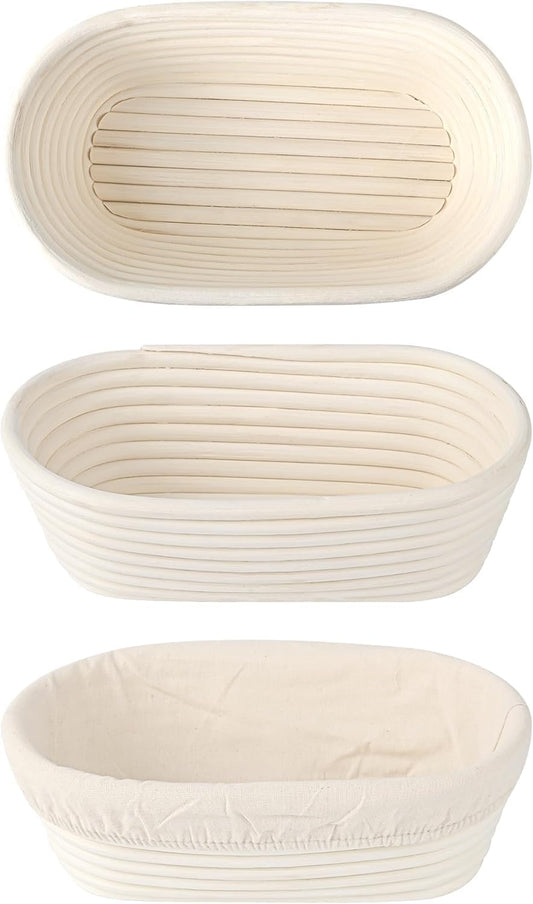 "Saint Germain Bakery Premium Round Bread Banneton Basket with Liner -