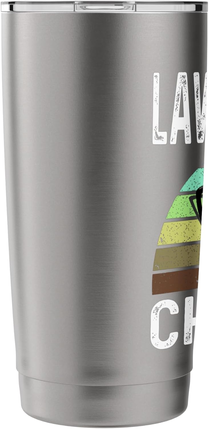 Funny Lawn Care Champ Grass Mowing Lawn Mower Dad Father Stainless Steel Insulated Tumbler