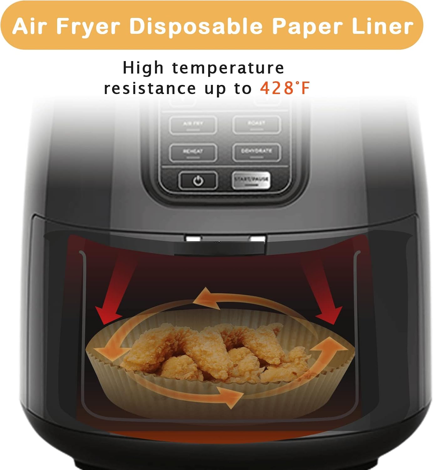Air Fryer Liners for Ninja Air Fryer, 125 Pcs Disposable Paper Liner f