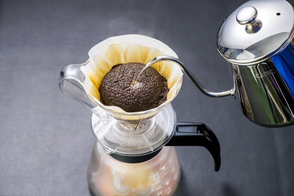 CAFEC 100-Pack Cone-shaped V60 02 Style Universal 1 to 4 Cup Disposable Pour-Over Drip Coffee Paper Filter made of Eco-Friendly Refined Virgin Pulp for Better Tasting Brewing Pour Over Dripper (White)