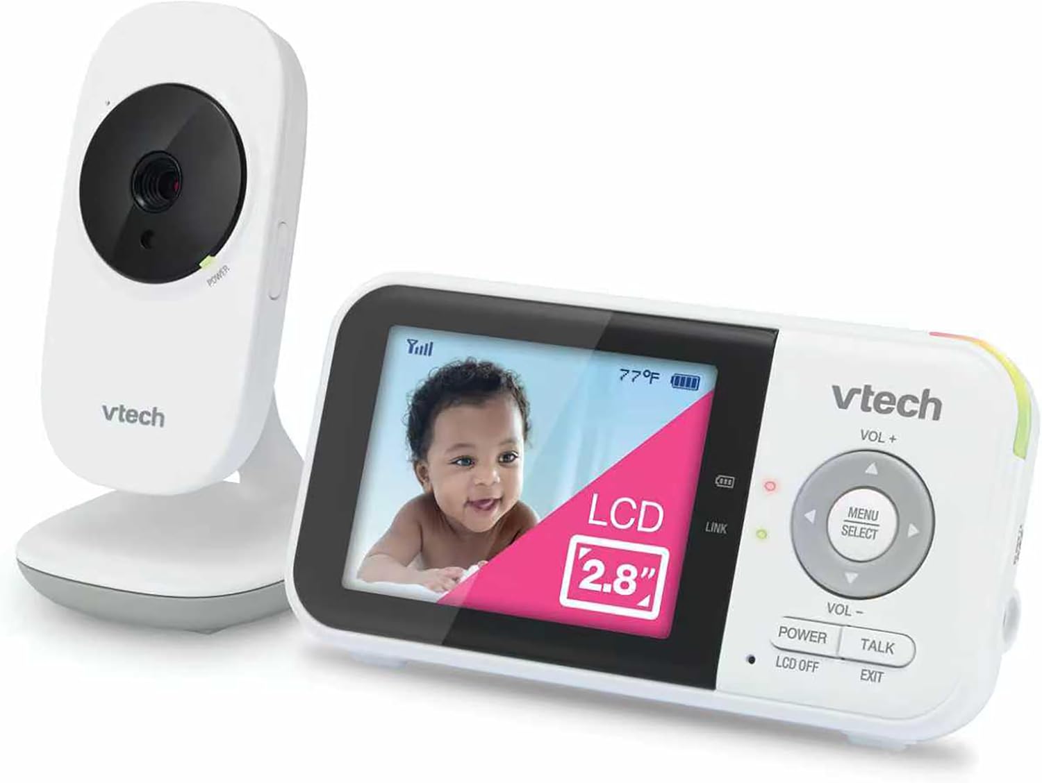VTech VM819 Baby Monitor with Camera and Audio, 2.8” Screen Portable B