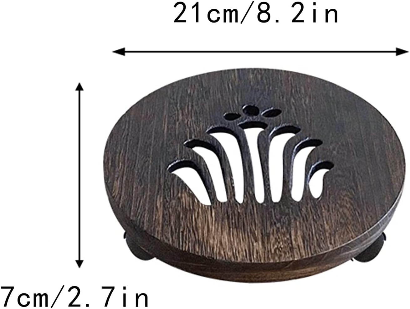 Wooden Vase Base Planter Trolley with 360° Rotating Casters Rolling Tray Heavy Duty Potted Plant Stand Trolley Casters Rollers for Indoor Outdoor Wooden Vase Stand (Color : A, Size : 21cm)