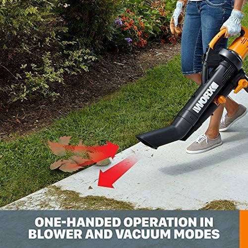 WORX Trivac 3 in 1 Electric Leaf Blower for Lawn Care, Leaf Vacuum wit