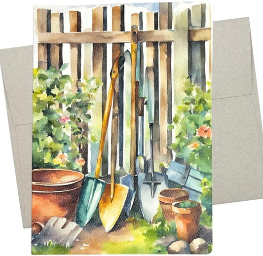 Whitman and Daughter Gardening Thank You Card (1 Premium Card, 5X7 Inch) blank garden notecard for all occasions like miss you, Mother's Gardener Day, Garden Birthday Cards too - 1125