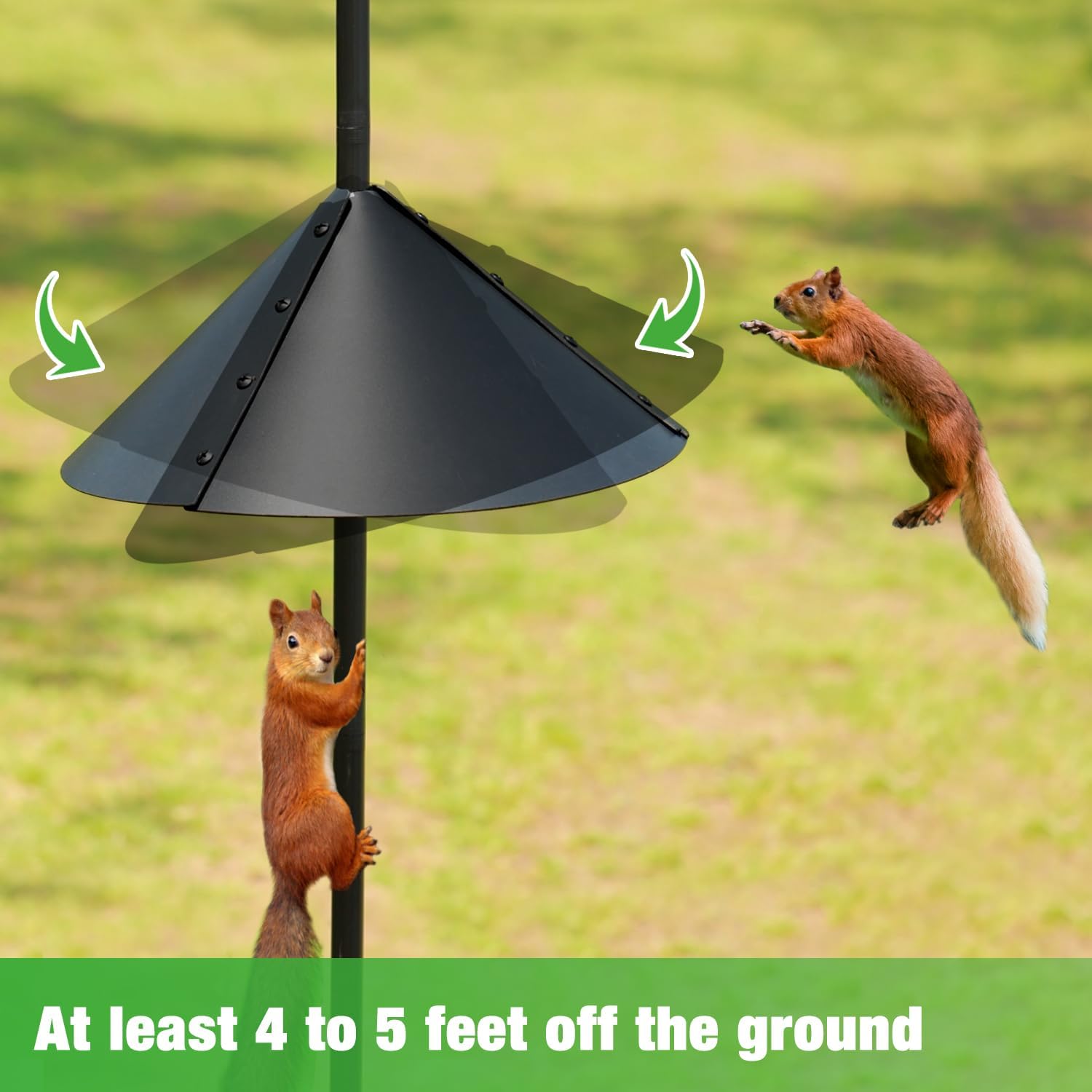 ERYTLLY Bird House Pole 80 Inch Bird Feeder Pole with Squirrel Baffle 