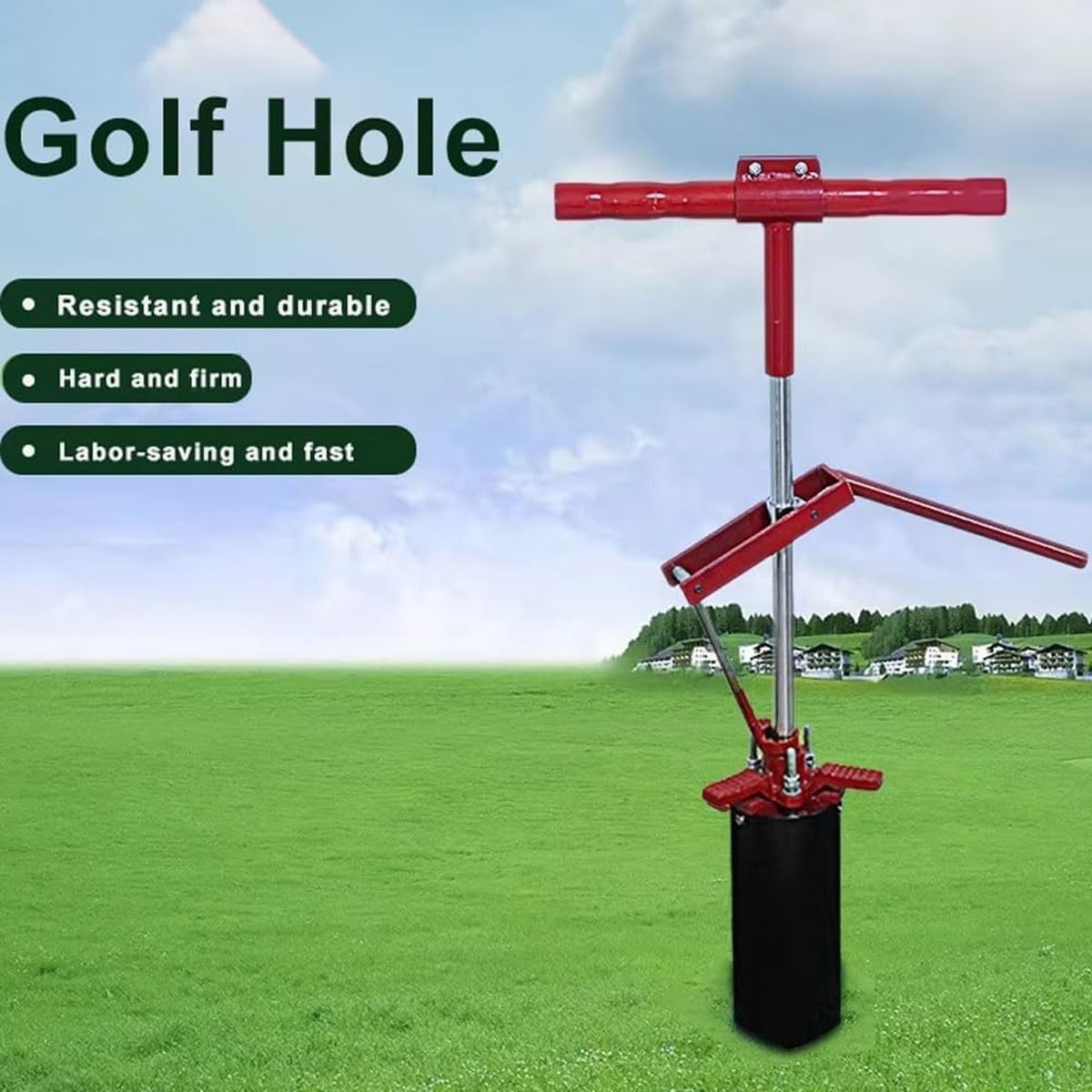 Efficient Lawn and Backyard Manual Golf Putting Green Hole Cutter, Turf Drilling Tool for Easy Golf Course Maintenance and Turf Care