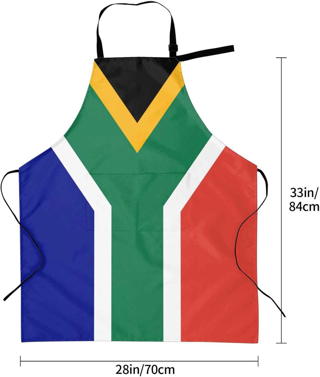 South African flag print Waterproof chef's apron with pocket apron for