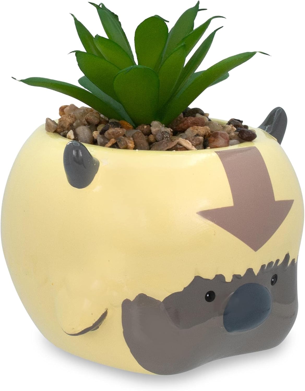 Avatar: The Last Airbender Appa 6-Inch Ceramic Planter with Artificial Succulent | Small Flower Pot, Faux Indoor Plant for Desk Shelf, Trinket Tray | Cute Home Decor, Anime Gifts and Collectibles