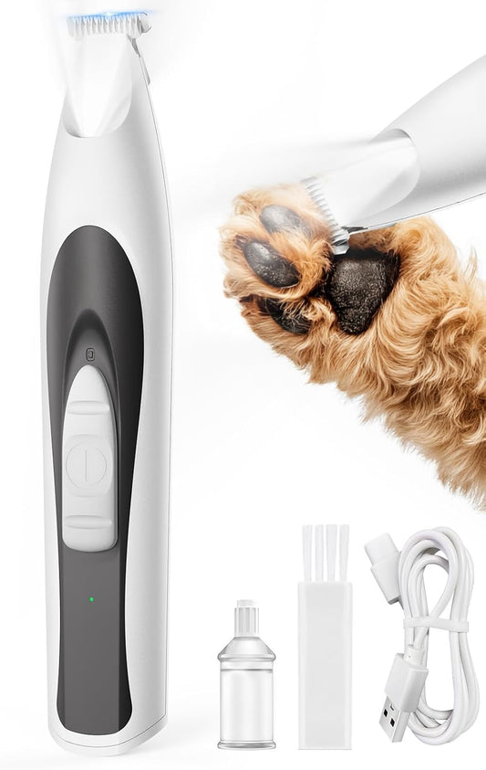 oneisall Low-Noise Dog Paw Trimmer with LED Light, Paw Trimmer for Dog