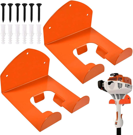 2 Pack Weedeater Hanger Garage Organizer, Heavy Duty Garden Tool Holder Garage Organization Storage Rack Weed Wacker Hooks Weed Eater Hanger for Grass Trimmer, Hedge Trimmer