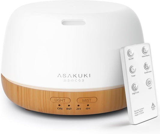 ASAKUKI Essential Oil Diffuser, 300ml Ultrasonic Aromatherapy Oil Humi