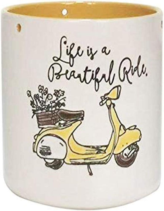 Scooter Love 5" Flower Pot, Multi Color