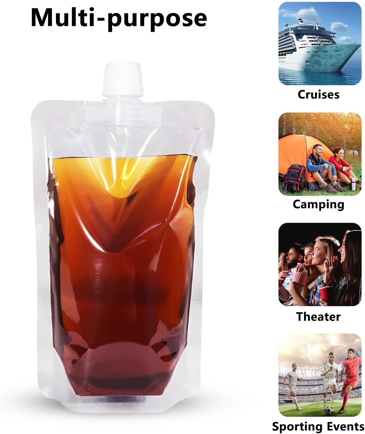 Keon Plastic Pouches - Leak-Proof, Reusable, Flexible Juice Bags, BPA-