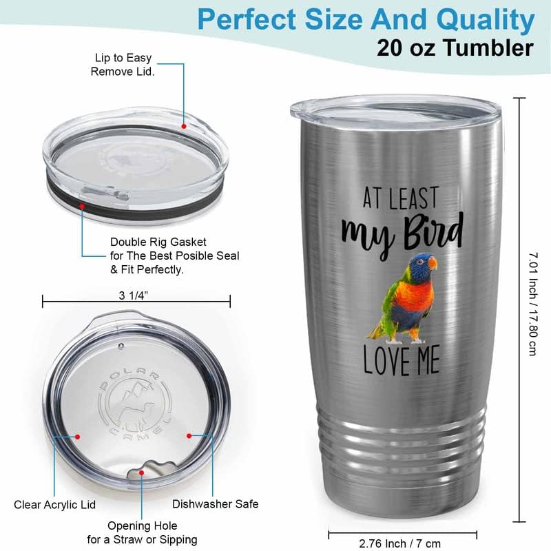 Bird Lover Silver Edition Viking Tumbler 20oz - Bird Loves me - Hummin