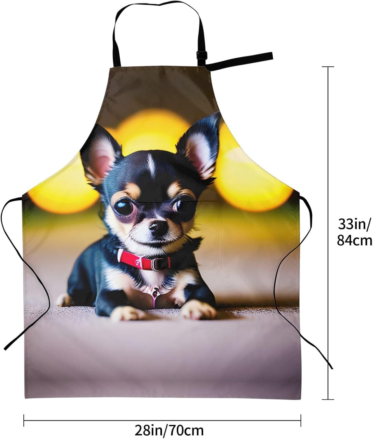 Chihuahua Dog print Waterproof chef's apron with pocket apron for kitchen cooking baking barbecue and gardening