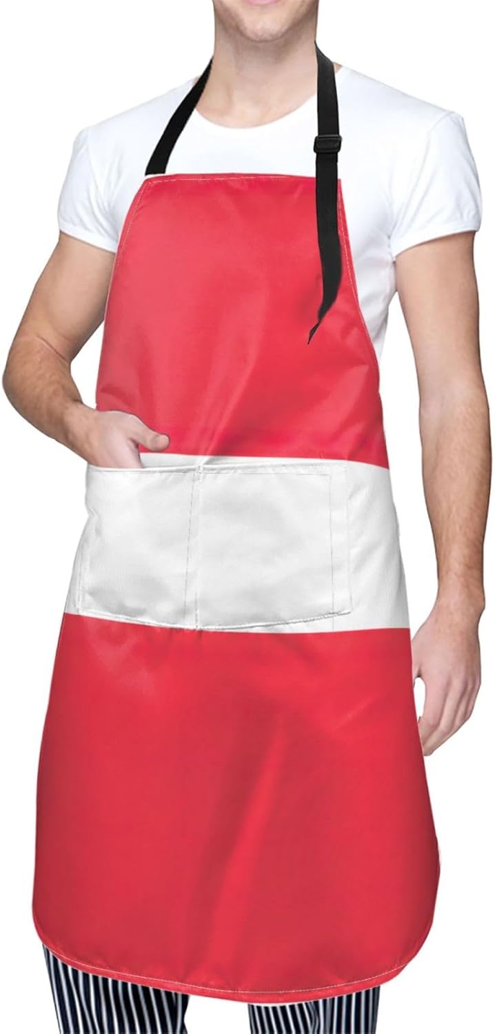 Austrian flag print Waterproof chef's apron with pocket apron for kitc