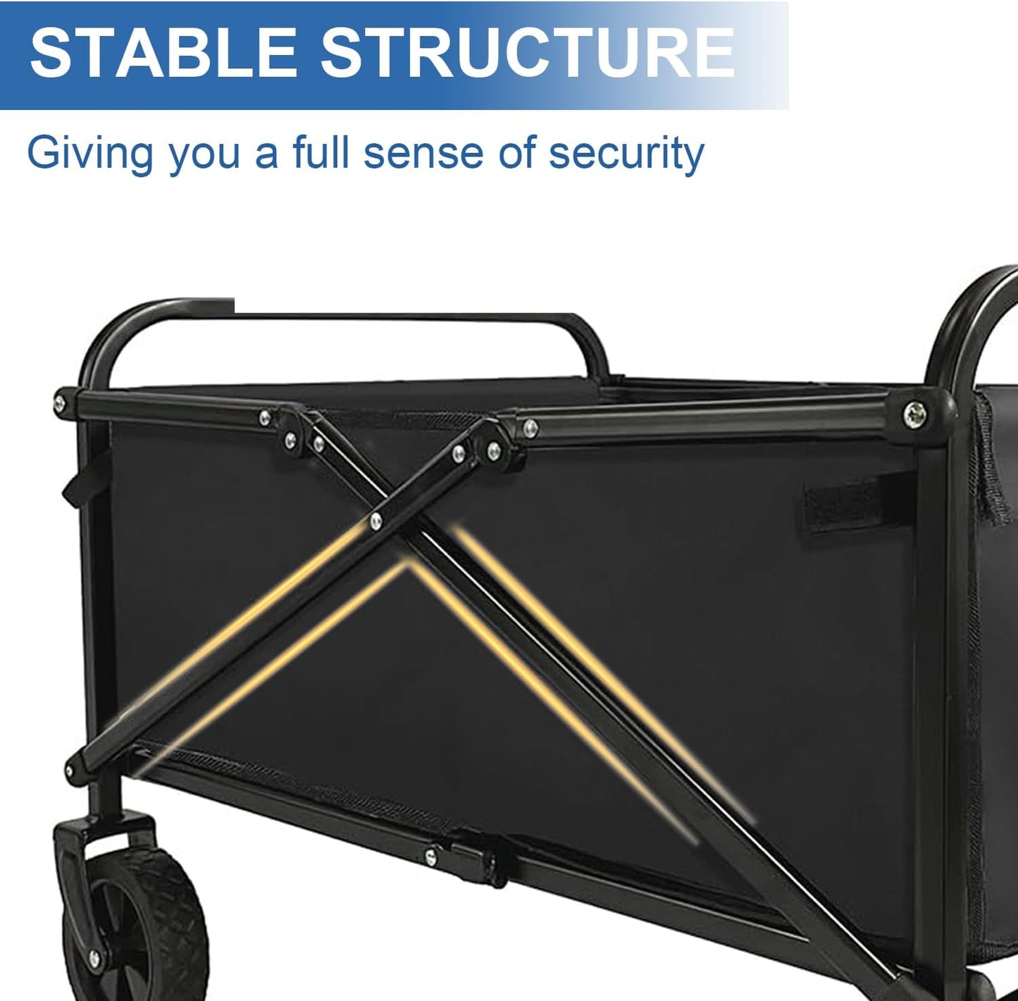 Collapsible Wagon Cart Foldable Portable Heavy Duty Folding Beach Wago