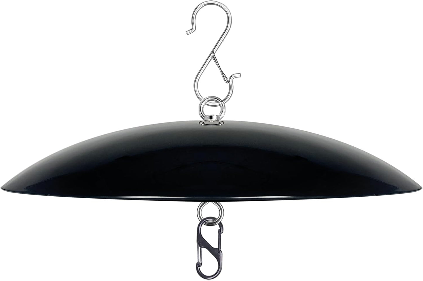 13" Bird Feeder Rain Guard, Hummingbird Feeders Shade Dome Cover, Hanging Baffle for Bird Feeder Pole,Smart Birds Feeder Umbrella (Black), 1 Pack