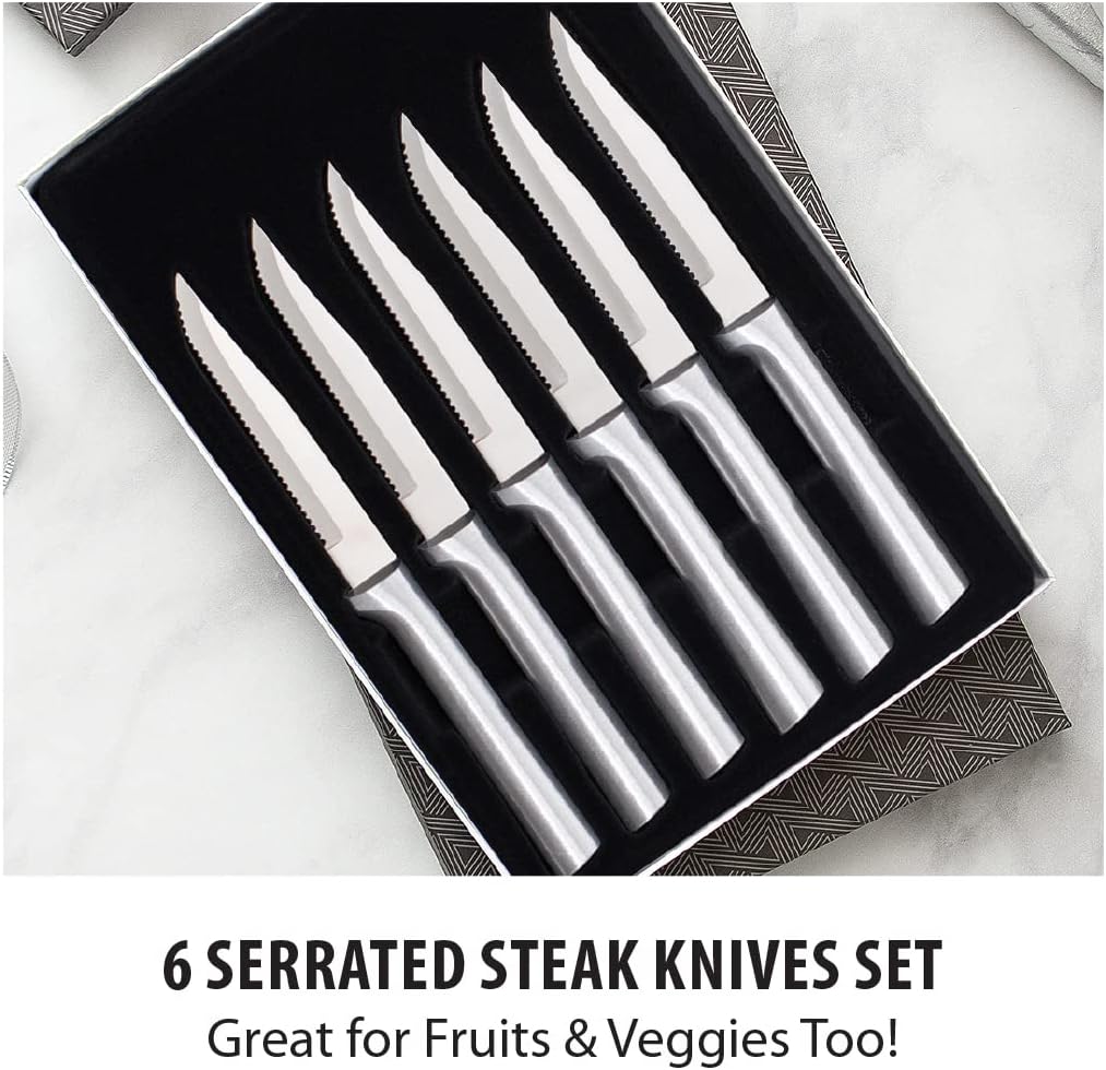 Rada Cutlery Six Serrated Steak Knives Gift Set (S6S), 6-Piece Knife S