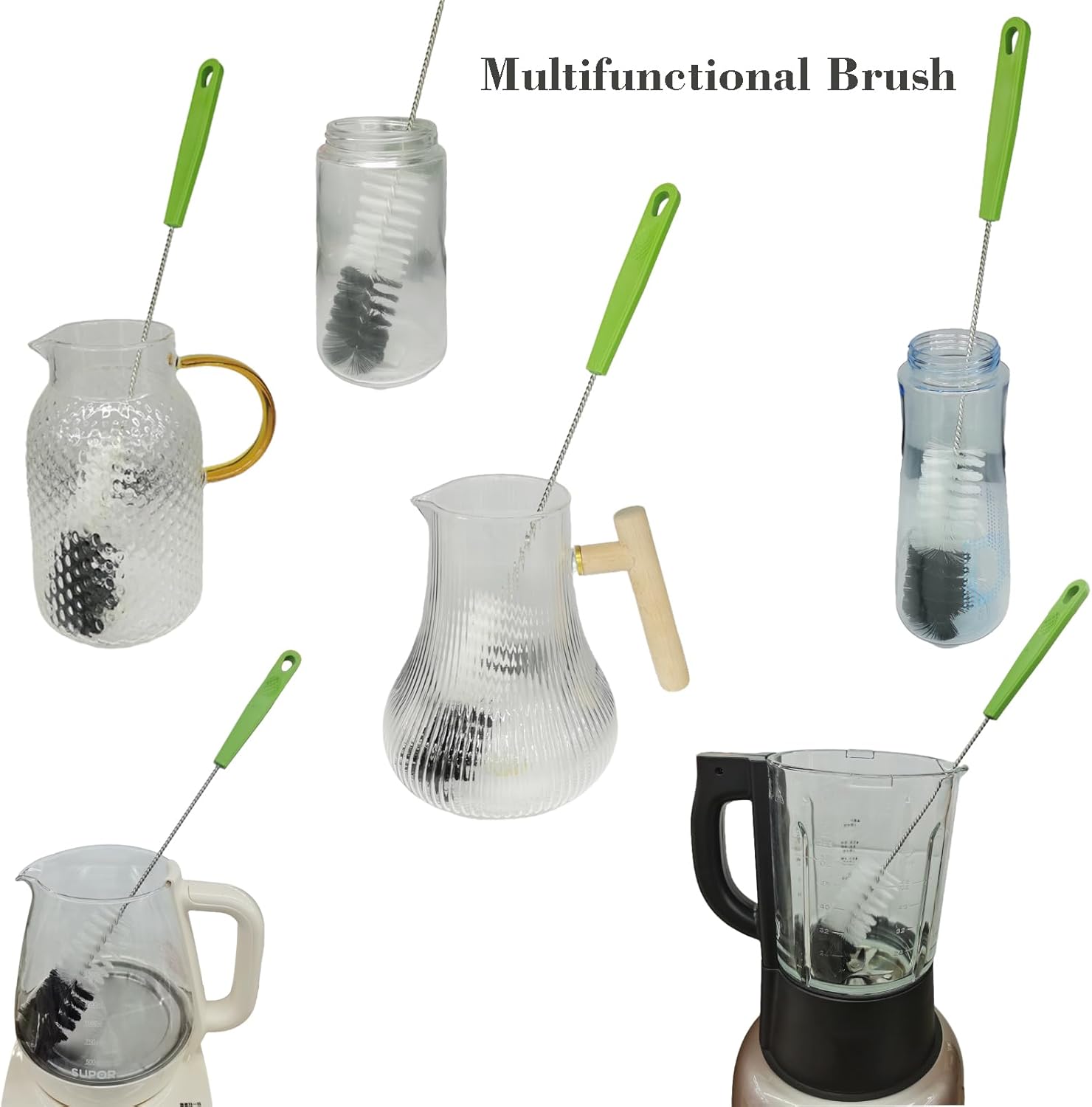 Long Handle Cleaning Brush - 16" Narrow Bottle & Cup Scrubber, Humming