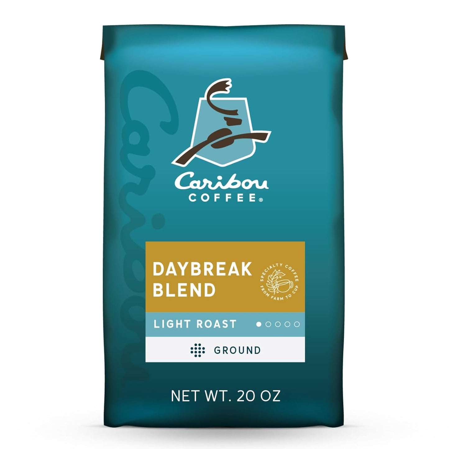 Caribou Coffee, Light Roast Ground Coffee, 100% Arabica Coffee - Daybreak Morning Blend 20 Ounce Bag