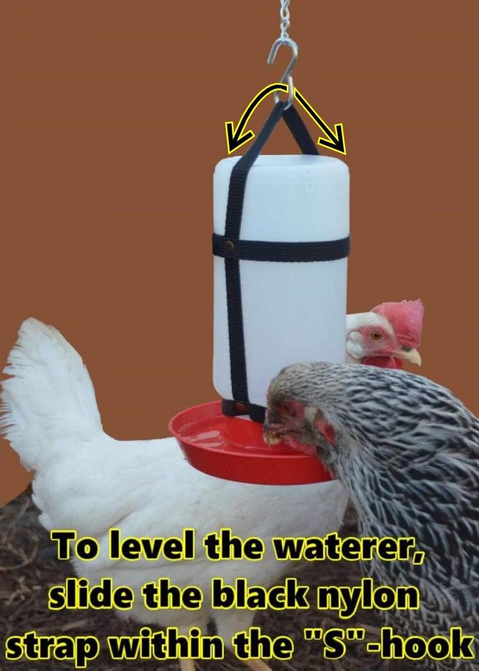 1 Qt. Hanging Harness with Plastic Bottle and Waterer Base