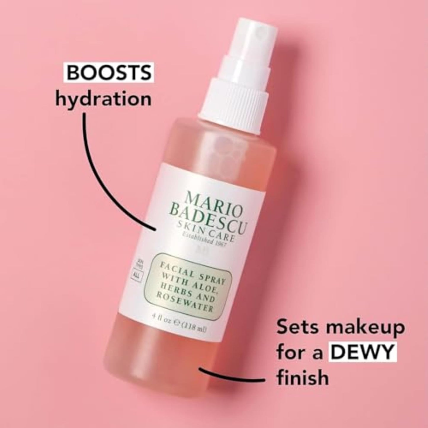 Mario Badescu Facial Spray with Aloe, Herbs and Rose Water for All Ski
