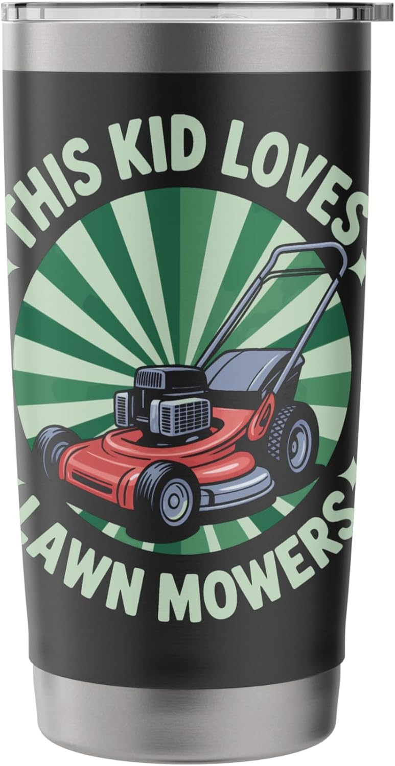 This Kid Loves Lawn Mowers Lawn Care Enthusiast Landscaper Stainless Steel Insulated Tumbler