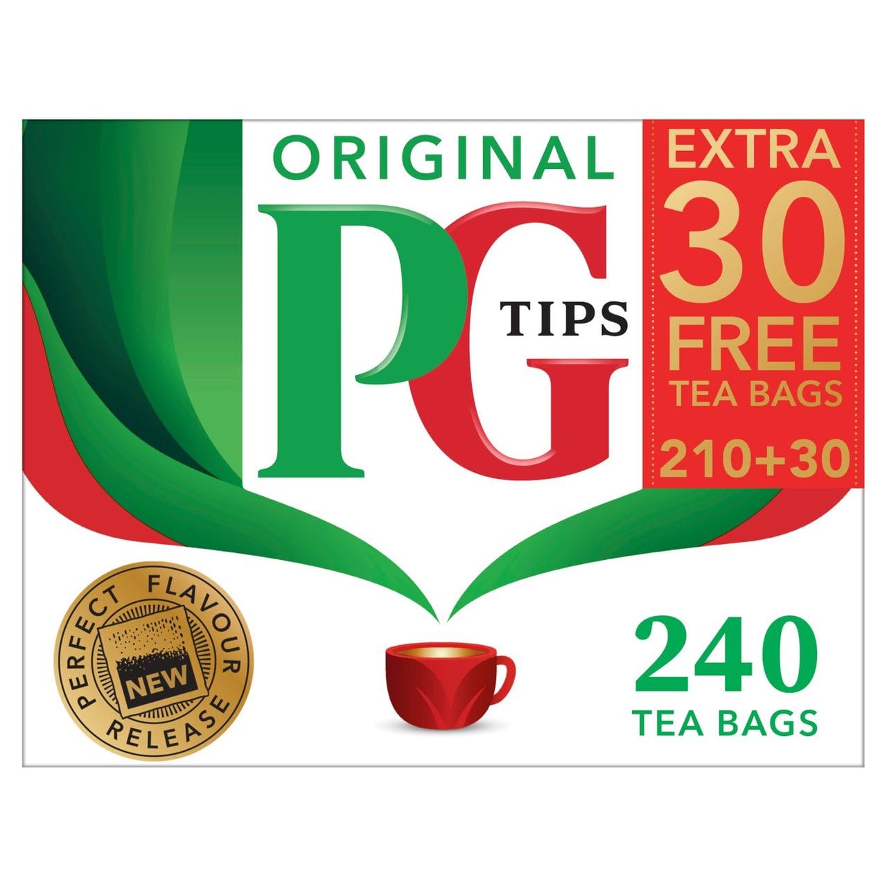 PG Tips 홍차 비피라미드 티백 - 240개