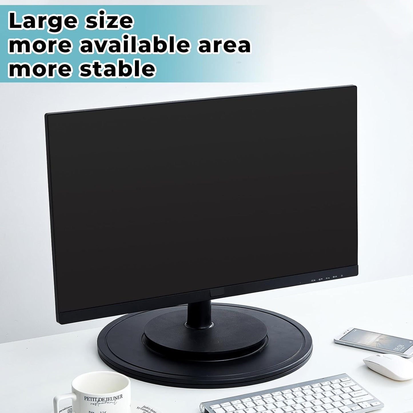 2 Pack 16 Inch Lazy Susan Turntable, 360 Degree Heavy Duty Rotating Swivel Stand with Steel Ball Bearings, Flat Base for Model Base, Rotating Plants, Crafts Stand, TV, Monitors
