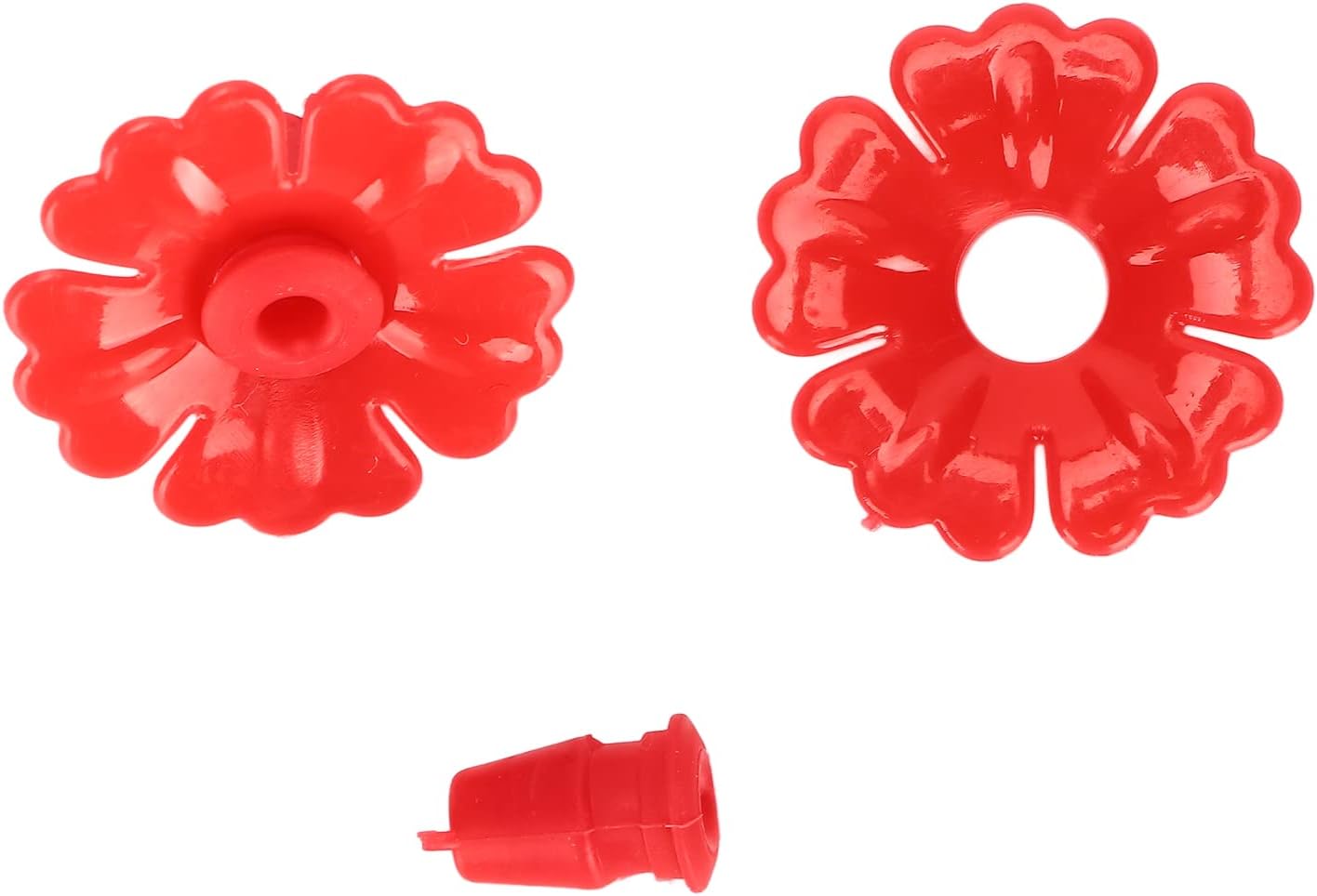30 Set Hummingbird Feeder Replacement Flowers, Material, Easy to Install and, Stable and Long Lasting, for Hanging Bird Feeding Ports (Red)