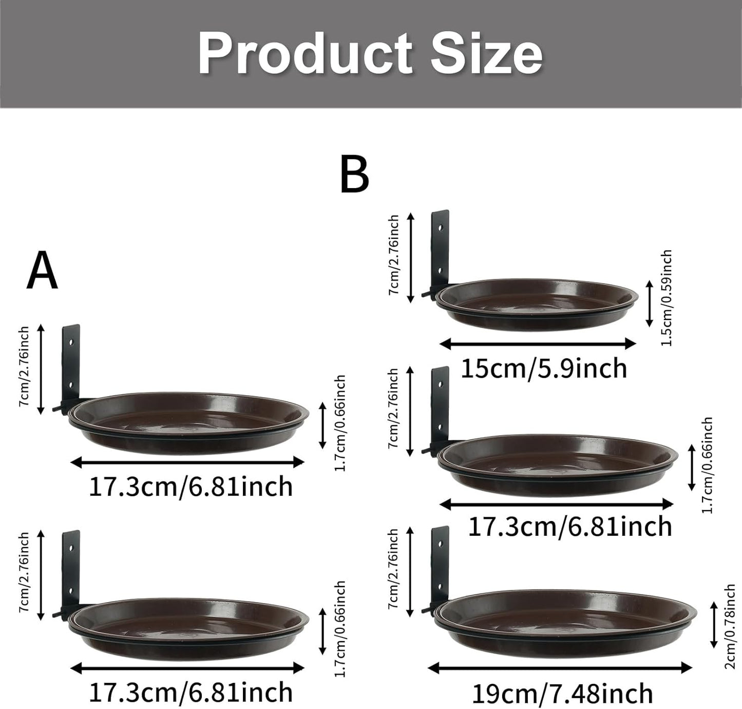 3pcs Fence Bird Feeder Bath Tray for Outside, Wild Bird Bath Bowl with Metal Holder for Wood Post Bird Supplies Adjustable Height Bird Feeder Outdoor Garden Ornaments for Bird Lovers