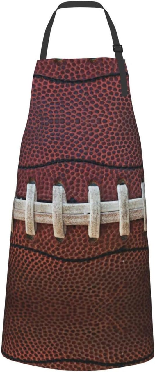 American Football Laces print Waterproof apron with pocket adjustable cooking apron for adult kitchen bibs to bake