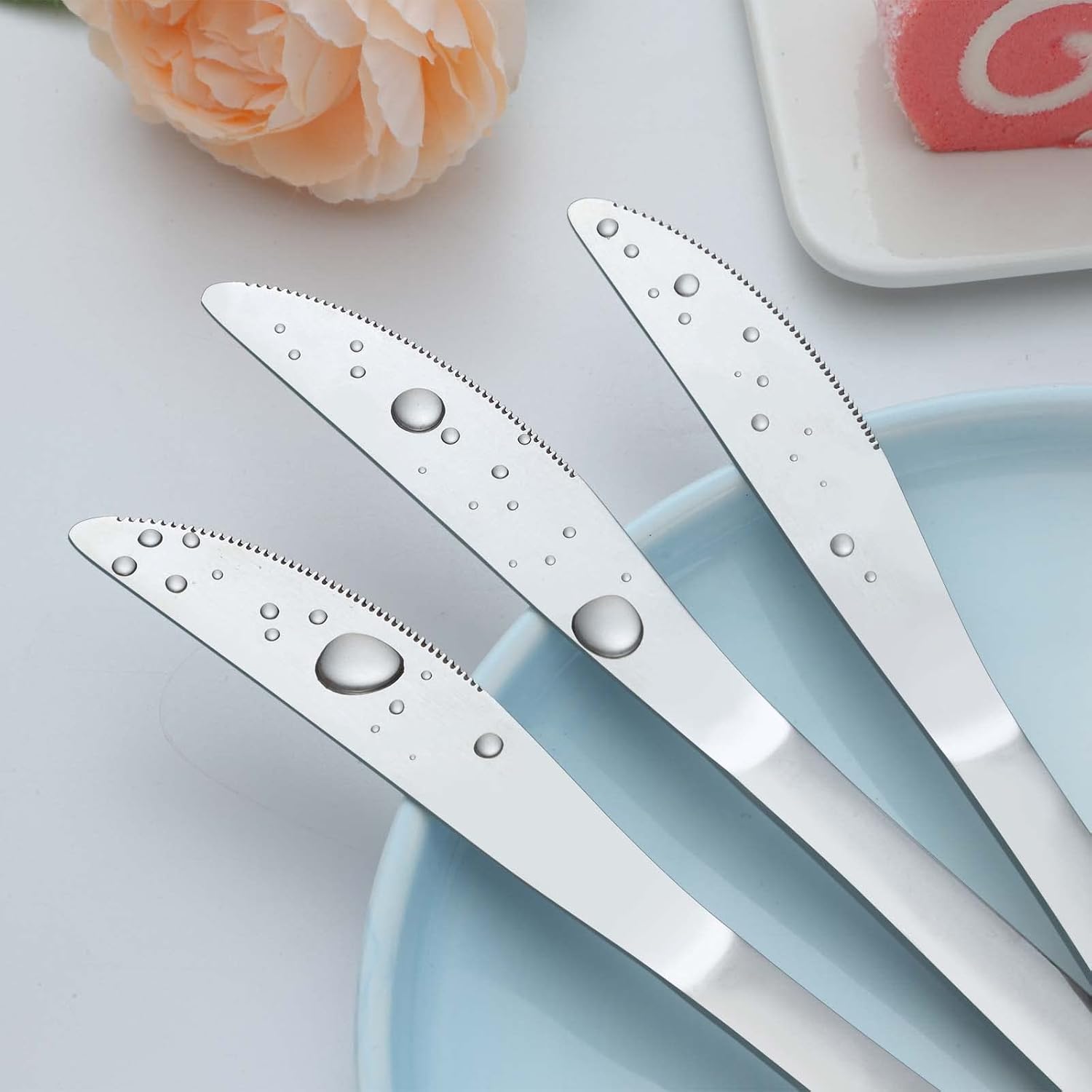 24 Pieces Knives Set - 9 Inches Dinner Knives, Butter Knife, Food Grad