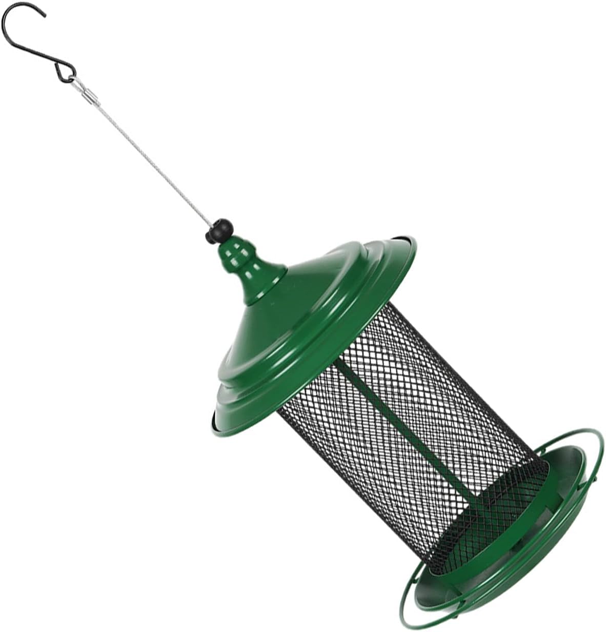 Squirrels Outdoor Bird Feeder Metal Construction Feeding Ports Weatherproof Roof Design for Finches Squirrels Bird Feeder