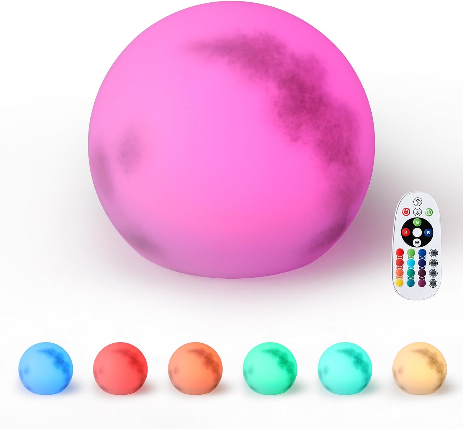 Indoor Outdoor Waterproof Light Up Sphere with Remote, LED Night Light